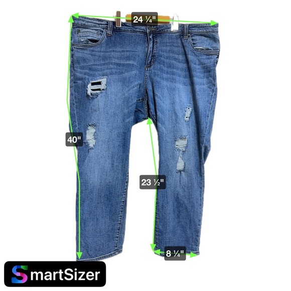 Kut From The Cloth Women's Jeans 24W Dark Blue Catherine Boyfriend Distressed - Picture 6 of 8